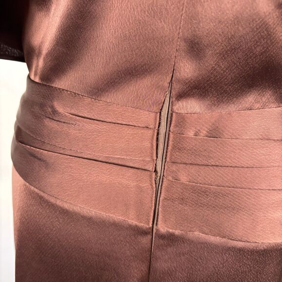 Alex Marie Satin Cocktail/Party Occasion Dress Size 8 Brown Satin NWT READ - Picture 3 of 13